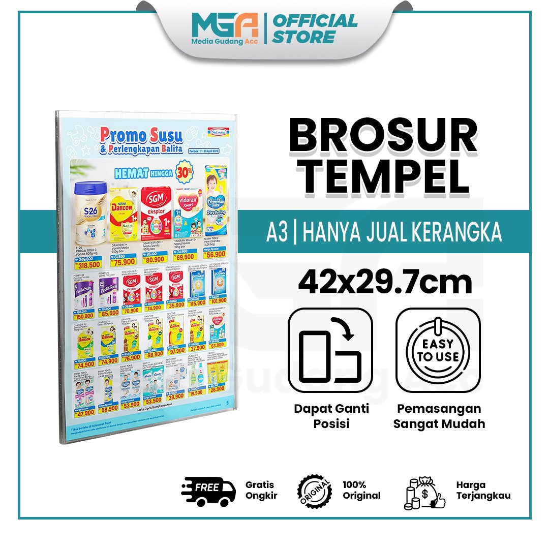 Brosur Tempel Akrilik A3