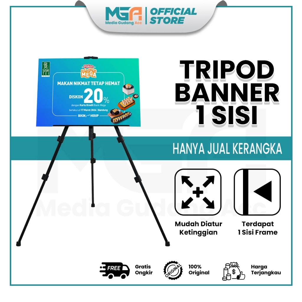 Tripod Banner 1 Sisi Standing Frame