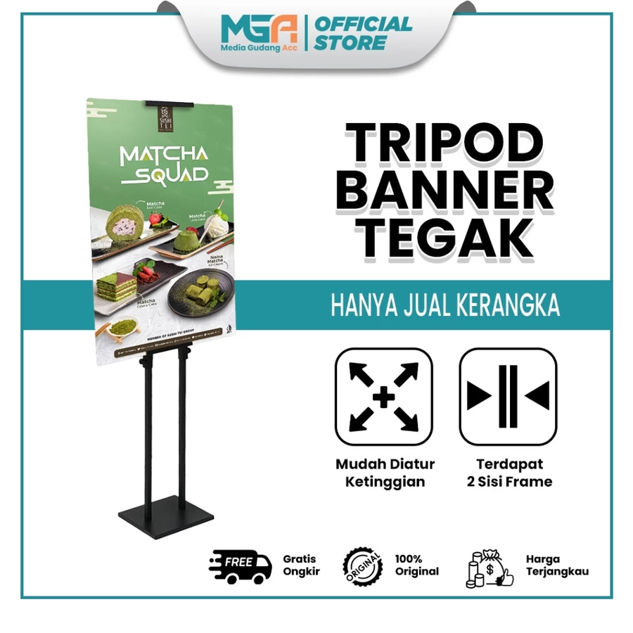 Tripod Banner Type Tegak 2 Sisi