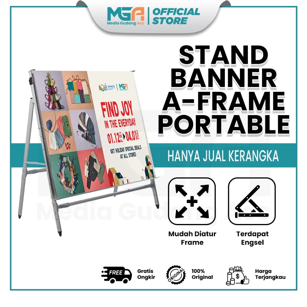 Stand Banner A-Frame Portable Lipat